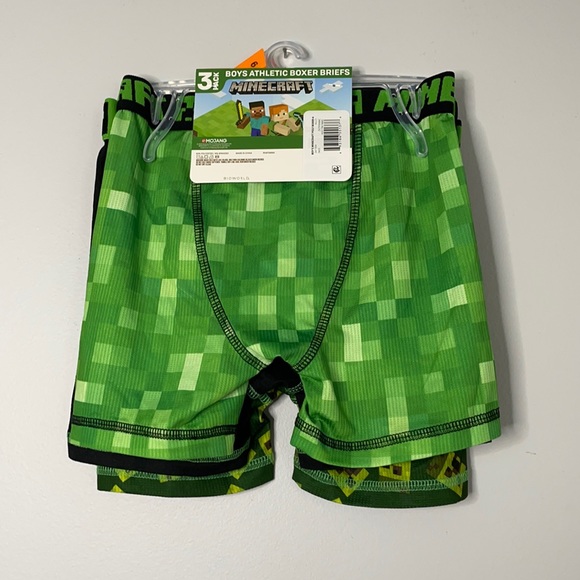 Minecraft Boys Athletic Boxer Briefs - 4-Pack Underwear Spandex Comfortable (10